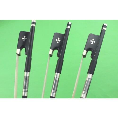 8pcs new black Carbon fiber cello bow 4/4 Ebony Frog Inlaid Cross