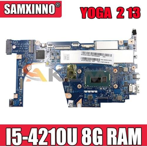 Akemy For Lenovo YOGA 2 13 Laptop Motherboard ZIVY0 LA-A921P CPU I5 4210U 8G RAM 100% Test Work
