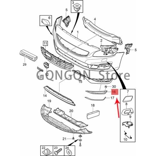 CAR cover 2014-2019vol vos60l front bumper fixing bracket front bumper trim strip front bumper lower guard plate protection mold