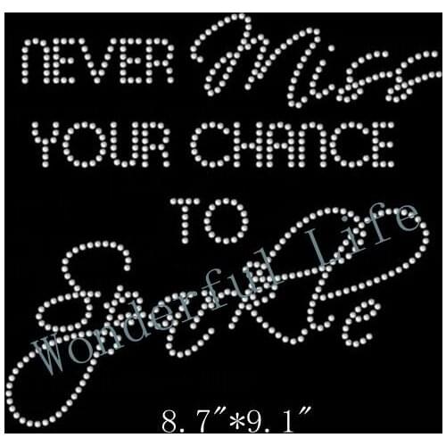 Free Shipping Rhinestone Transfer Template Pattern Stencil - Never Miss Your Chance to Sparkle - Transfer Template