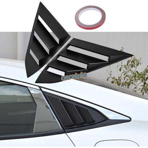 Side Vent Window Louvers Car Rear Quarter Spoiler ABS Sun Shade Panel Fit For Honda Civic 10th FC Sedan & Sport Hatchback