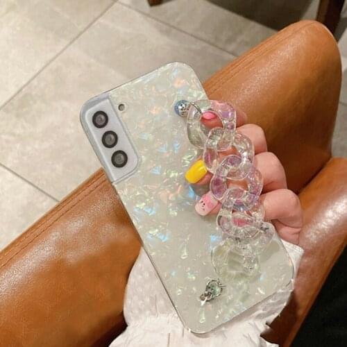 Luxury Fashion Bracelet Conch Texture Phone Case For Samsung S21 S20 S10 S8 S9 Plus Ultra S7Edge S20 FE Note10 20 9 8 Soft Cover