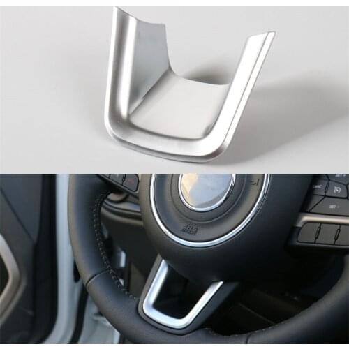 For Jeep Renegade 2015-16 1Pcs/set Chrome ABS Interior Car Steering Wheel Decorative Trim Sequins Frame Molding Sticker
