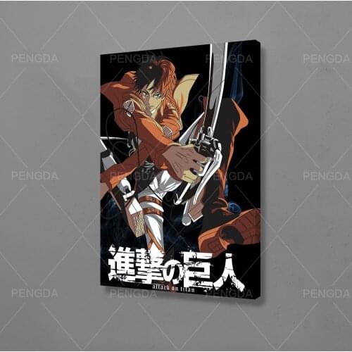 Canvas Painting Home Attack on Titan Decor Picture Anime Japan Boy Modern Printed Modular Poster For Living Room Wall Art Frame