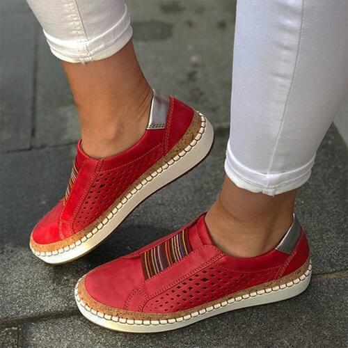 Sneakers Shallow Loafers Vulcanized Shoes Breathable Hollow Out Casual Shoes Ladies