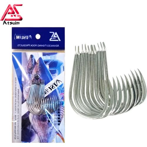 AS 10PCS Jigs Hooks Stainless Steel Assist Lure Fishing Slow Fast Jigging Strong Strength Carbon Barbed Hook Accessories Tackle