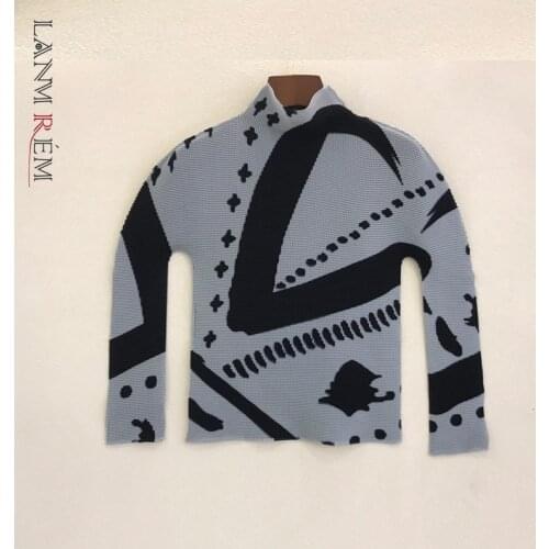 LANMREM 2021 Spring Autumn Women Printed T Shirts Loose T-shirt Long Sleeve Female Tops Korean Style Fashion New Tide 2A9120