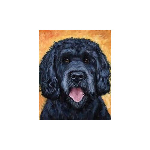 TOP dog art painting-- Portuguese Water Dog OIL painting---100% handpainted art -24 " - accept custom dog painting