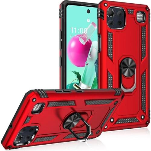 Magnetic Metal Ring Case Cover for LG K92 5G K51S K61 K50S K40S K31 Stylo 6 Aristo 5 4 3 Q50 Q61 Anti-Slip Phone Bag Fundas