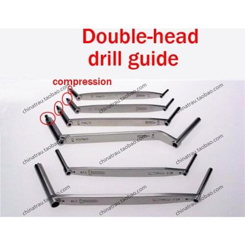 Medical orthopedic instrument double head drill guider dual purpose spring compression drill tapping sleeve small animal PET VET