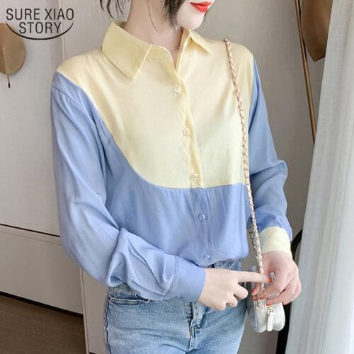 Fashion Long Sleeve Shirt Turn-down Collar Office Lady Shirt Women Blouses 2021 Autumn Korean Style Blusas Women Tops 11047
