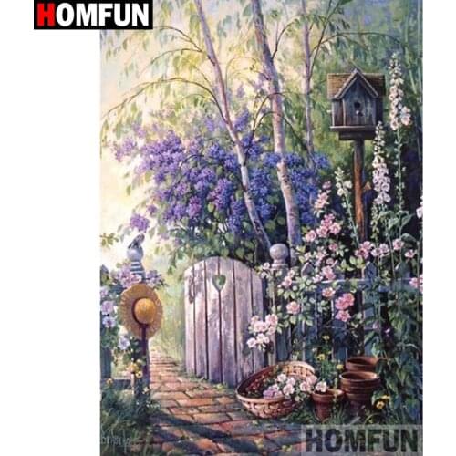 HOMFUN 5D Diamond Embroidery Needlework Kit "Beautiful scenery flower" Diamond Painting Cross Stitch Home Decoration Gift A27829