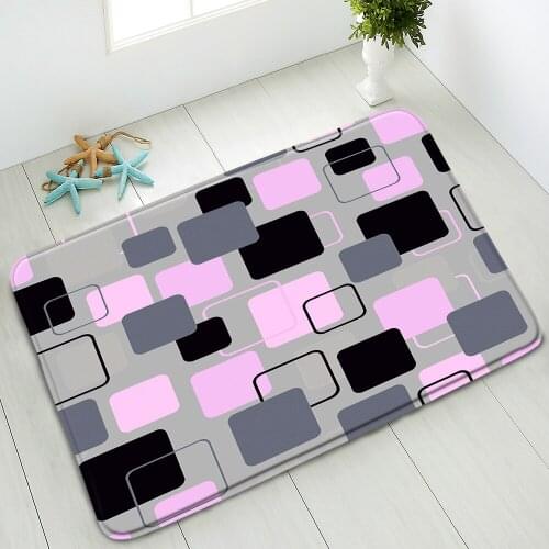 Non-Slip Bath Mat Simple Geometric Indoor Floor Mats Bedroom Kitchen Doormat Washable Home Carpet Absorbent Welcome Pads Decor