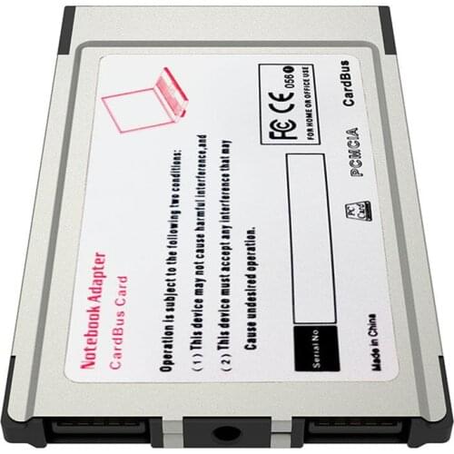 New Laptop PCMCIA to USB 2.0 CardBus Converter 2 Ports PCI Express Card Adapter