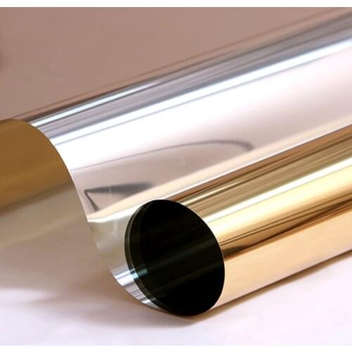 VLT 15% One way Gold mirror window tint film for home building glass covering Self healing PROTWRAPS 1.52X30M Roll ( 5x100ft