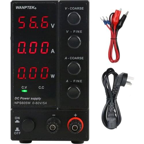 NPS605W 60V5A Mini Adjustable Switching Regulator DC Power Supply Mini LED Digital Display Laptop Repair Rework For Laboratory