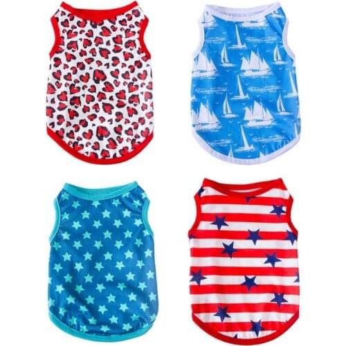 Leopard Print Dog Vest Clothes Summer Breathable Cotton Pet Dog T Shirts for Yorkie Chihuahua Clothes