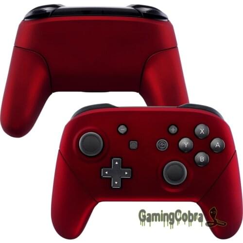 Soft Touch Red Faceplate Backplate Housing Shell Cover Handles Replacement for Nintendo Switch Pro Controller