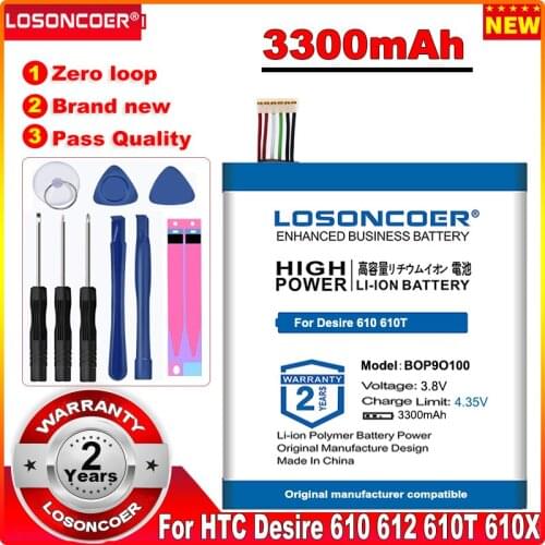 LOSONCOER 3300mAh BOP9O100 Replacement Li-Polymer Battery For HTC Desire 612 D610 D610n D610t 610 612 D610n D610t battery