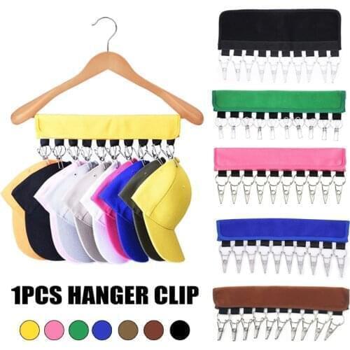 Hot Cap Organizer Hanger 10 Baseball Caps Holder Hats Organizer Towel Sock Hanger Clothes Clip Home Tool Closet Storage Travel