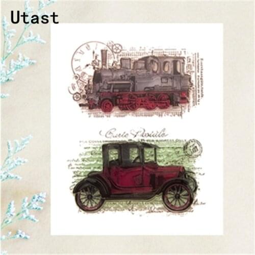 Vintage Train Car Clear Silicone Stamps /Transparent Rubber Stamp for DIY Scrapbooking /Photo Album Decorative Craft Making