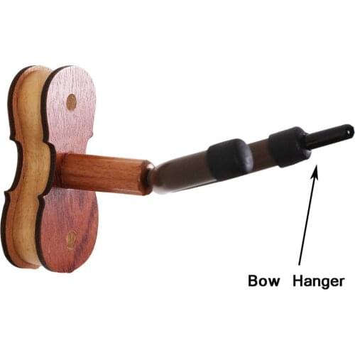 High Quality Wall Mount Violin Fiddle Viola Hanger Hook Keeper with Bow Holder Rubber Cushion Wood Base