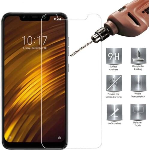 Smartphone 9H Tempered Glass for Xiaomi Pocophone F1 Film Little F1 Poco F 1 6.18" GLASS Protective Film Screen Protector cover