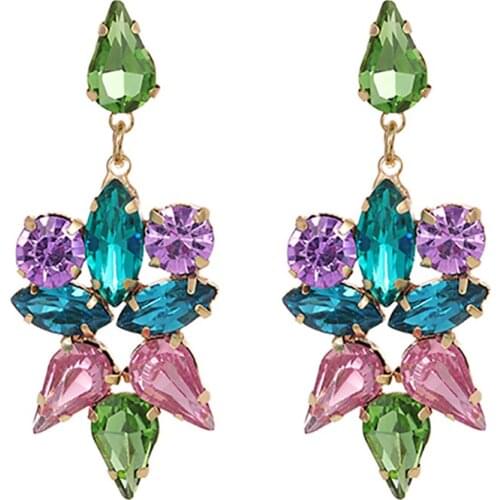 ZHINI New Korean Shiny Crystal Drop Earrings For Women 2020 Brand Rhinestone Drop Earrings Wedding Jewelry Boucle D'oreille Gift