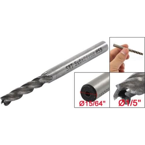 1/5" x 15/64" HSS Straight Shank 4 Flute End Mill Cutter Tool 5 Pcs