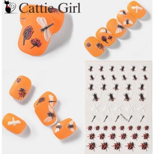 1 Sheet NEW 3D Nail Sticker Acrylic Engraved Flowers Gel Nails Stickers Water Decal with UV Gel for DIY Nails Decorations