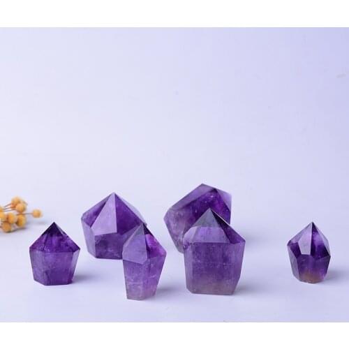 1PC Large Natural Amethyst Hexagonal Column Crystal Point Mineral Ornament Home Furnishing DIY Gift Decoration Free Shipping