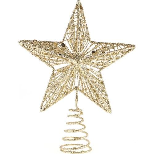 1Pc Exquisite Iron Art Ornament Beautiful Tree Star for Christmas (Golden)