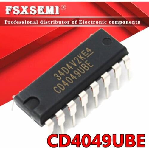 100pcs CD4049UBE DIP-16 CD4049BE DIP16 CMOS Hex Buffer Converters IC