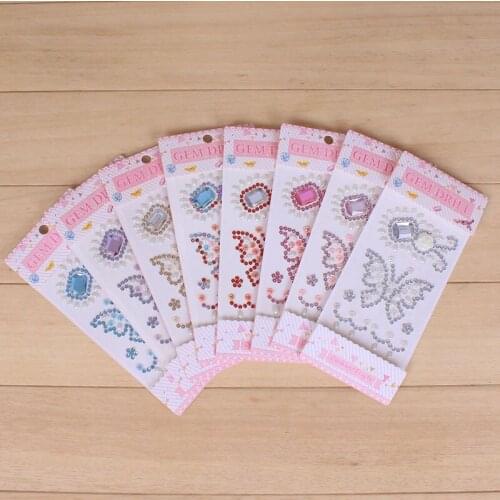 24Pcs/lot Rhinestones Sticker DIY Drill Mobile Acrylic Flat Paste Decoration Bags Nails Sticker Accessories