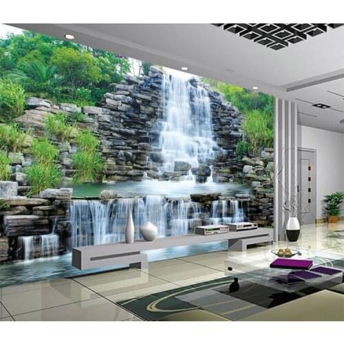 Bacal Custom 3D Photo Wallpaper Natural Mural Waterfalls Pastoral Style 3D silk wall paper Bedroom Sofa Backdrop wallpaper mural