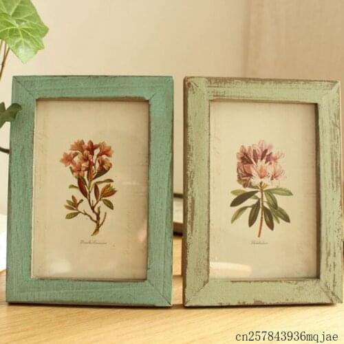 60pcs Vintage Photo Frame Home Decoration Wooden Pictures Frames for Wedding Party Favors