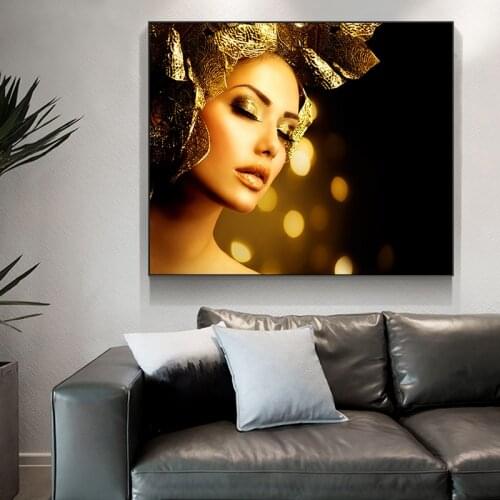 Abstract Gold Women Painting Nordic Canvas Prints And Posters Modern Figure Wall Art For Living Room Bedroom Home Decoration