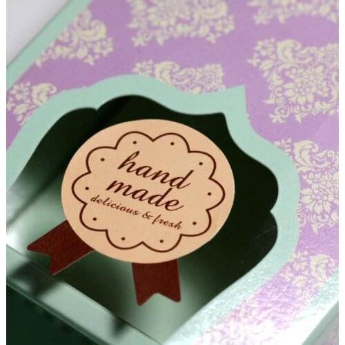 Free shipping Hand Made stickers for home made cakes,muffins,cookies,chocolates,gift stickers 2.7cmx3.5cm 600pcs/lot