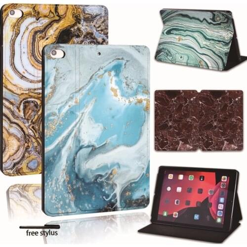 Printed Marble PU Leather Tablet Stand Folio Stand Case Cover For iPad 2 3 4 5 6 7 8/iPad MINI 1 2 3 4 5 /Air 1 2 3 4/Pro 2nd
