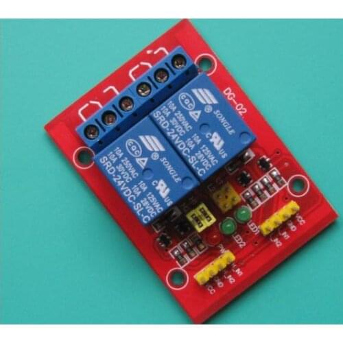 24V Two-way relay module SRD-24VDC-SL-C , High and low level trigger