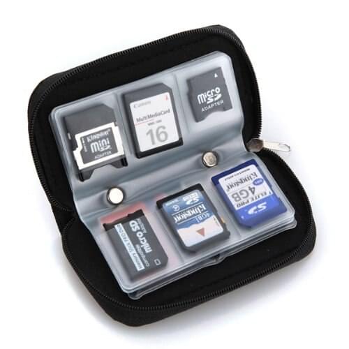 Hot 22 slots case pouch holder wallet for SD SDHC MMC CF Micro SD Memory Card