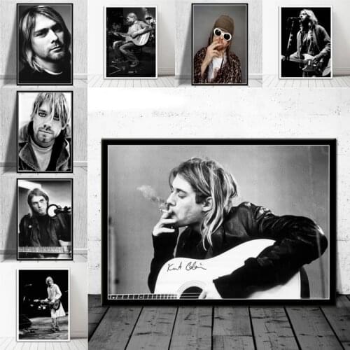 Canvas Painting Kurt Cobain Rock Music Band Music Singer Star Wall Art Posters and Prints Wall Art Pictures for Living Room