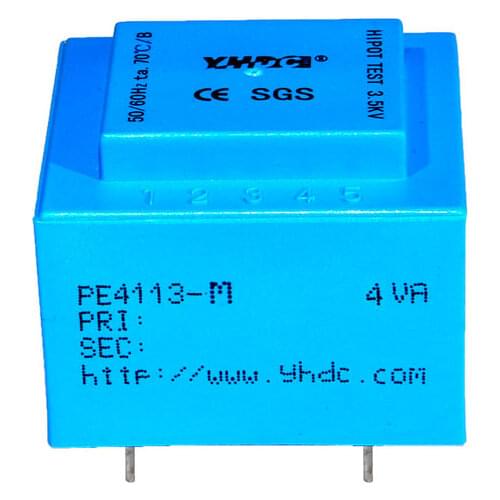 YHDC PE4113-M Power 4VA 220V/7.5V Encapsulated transformer for PCB Mounted isolation transformer