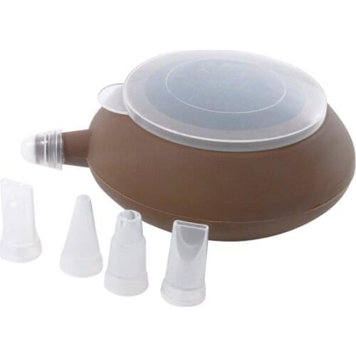 Bakery Decorating Tip Silicone Pot Cake Muffin Macaroon Piping Icing Baking DIY Tool with 4 Nozzles STTA889