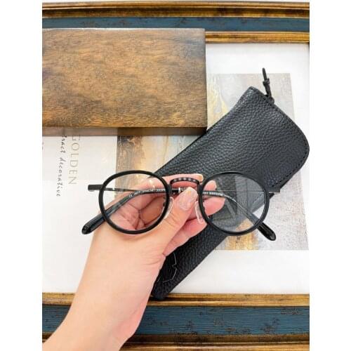 Round Retro Frame Punk Trend Design Jucifer II Prescription Spectacle Frame Made Of Acetate Plate And Gold