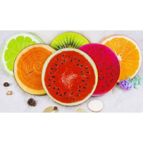 Cute 3D Creative Fruit Seat Cushion 40x40cm Round Pillow Office Nap Pillow Chair Back Soft Sofa Cushion Home Decorative Supplies