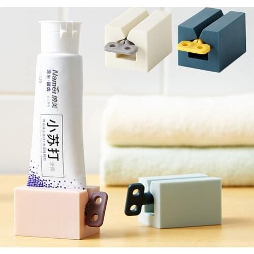 Multifunctional Plastic Toothpaste Tube Squeezer Rolling Device Easy Dispenser Seat Holder Stand Bathroom Facial Cleanser