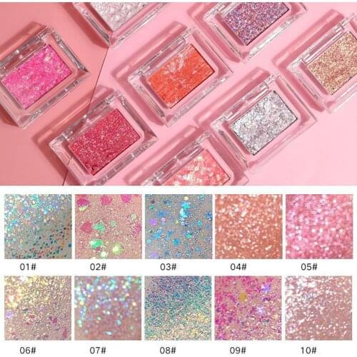NOVO 10 Colors Long Lasting Glitter Sequins Eyeshadow Powder Palette Eye Makeup тени для век палетка косметика
