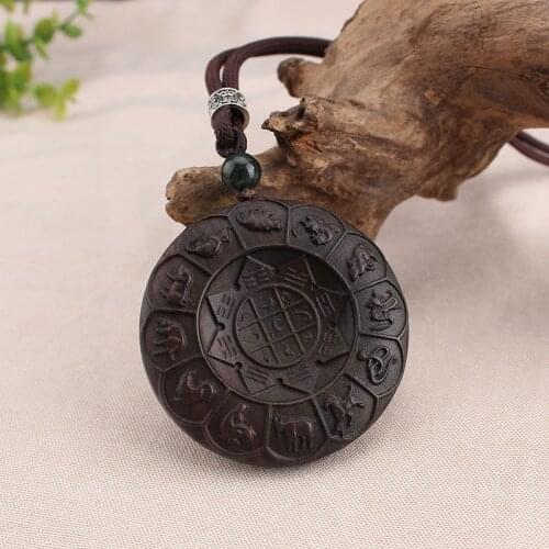 Ebony Lotus Agate Sweater Chain Pendant Simple Men And Women Buddha Necklace