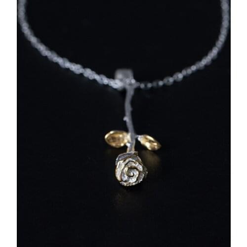 Silver Rose Necklace, Female, Japanese, Korean Version, Beauty, Flower, Clavicle Chain, Short Sale, Wholesale Sale